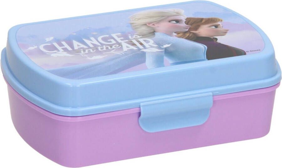 Disney Frozen broodtrommel lunchbox voor kinderen lila kunststof 20 x 10 cm Lunchboxen