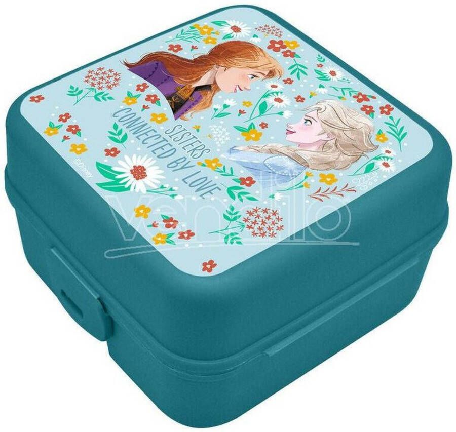 Disney Frozen broodtrommel lunchbox voor kinderen blauw kunststof 14 x 8 cm Lunchboxen