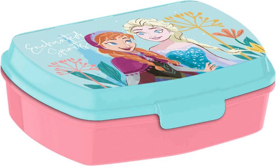 Disney Frozen broodtrommel lunchbox voor kinderen blauwA kunststof 20 x 10 cm Lunchboxen