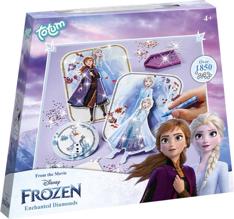 Totum Disney Frozen diamond painting knutselpakket Anna en Elsa prinsessen kaarten versieren met strass steentjes