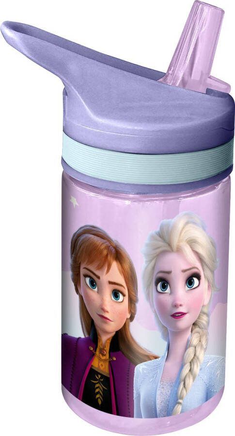 Disney Frozen drinkfles drinkbeker bidon met drinktuitje lila kunststof 400 ml