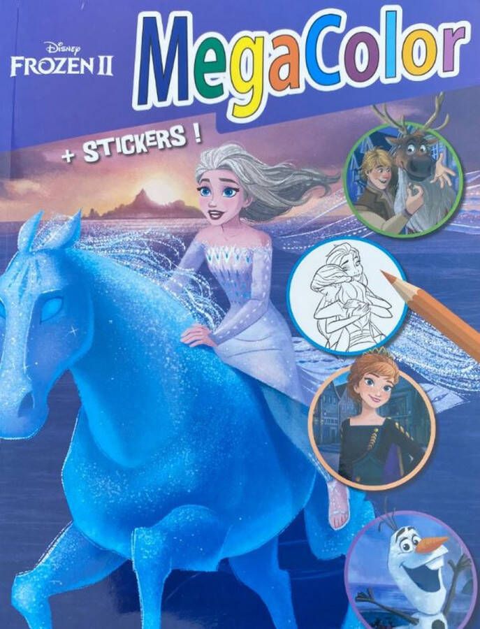 Disney Frozen II MegaColor kleurboek Frozen 2 Elsa temt de Nokk NL + stickers geschikt voor kleurstiften en kleurpotloden