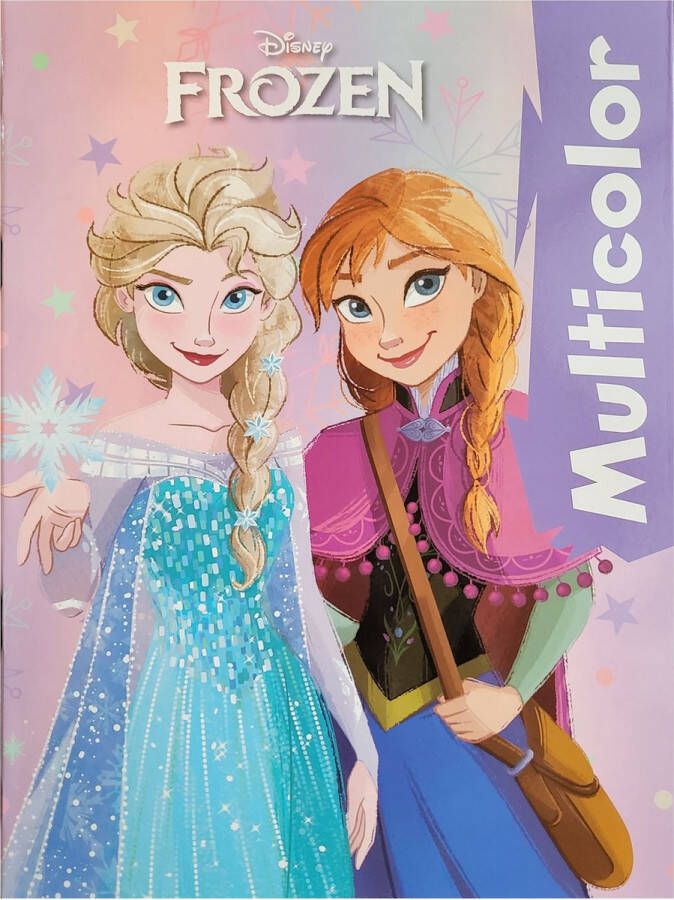 Disney Frozen kleurboek met voorbeelden in kleur 32 pagina's waarvan 17 kleurplaten knutselen Anna Elsa verjaardag prinsessen