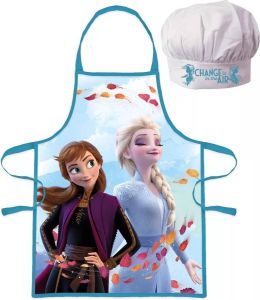 Disney Frozen Kookschort en Koksmuts Elsa en Anna. Maat: 3 8 jaar