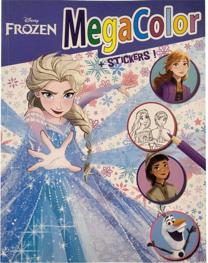 Disney Frozen Megacolor Elsa kleurboek met stickers + - 125 kleurplaten knutselen