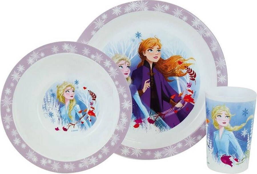 Disney 2x stuks Frozen 2 ontbijtset bord diep bord beker voor meisjes Serviessets voor kinderen