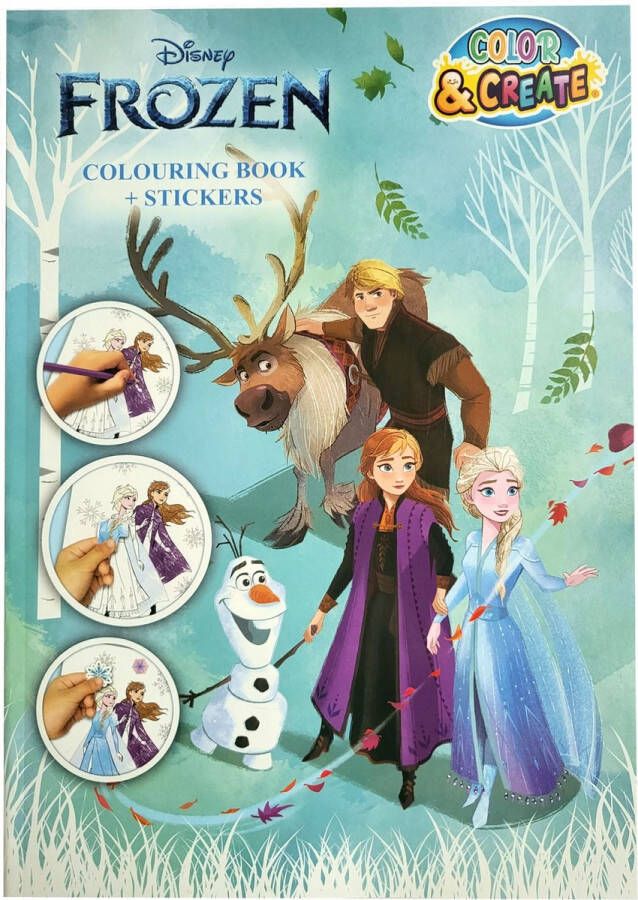 Disney Frozen XXL kleurboek met 256 kleurplaten 4 pagina's stickers prinsessen Anna en Elsa tekenen knutselen creatief kado sinterklaas kerst