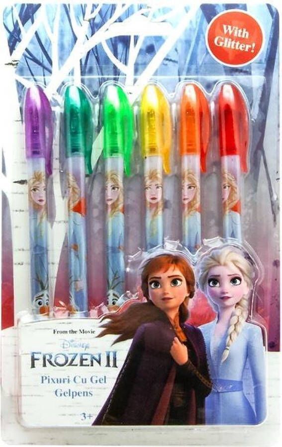 Disney Gelpennen Frozen Ii Glitter Junior 13 X 21 Cm 6 Stuks