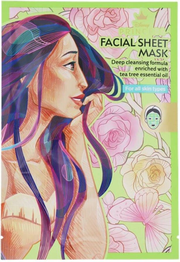 Merkloos Disney gezichtsmasker Pocahontas facial sheet mask Princess tissue masker prinsessen met tea tree