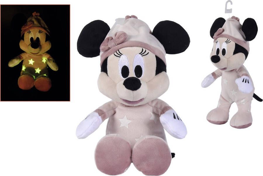 Disney Goede nacht Minnie (25cm) Knuffel Pluche Licht op in het donker