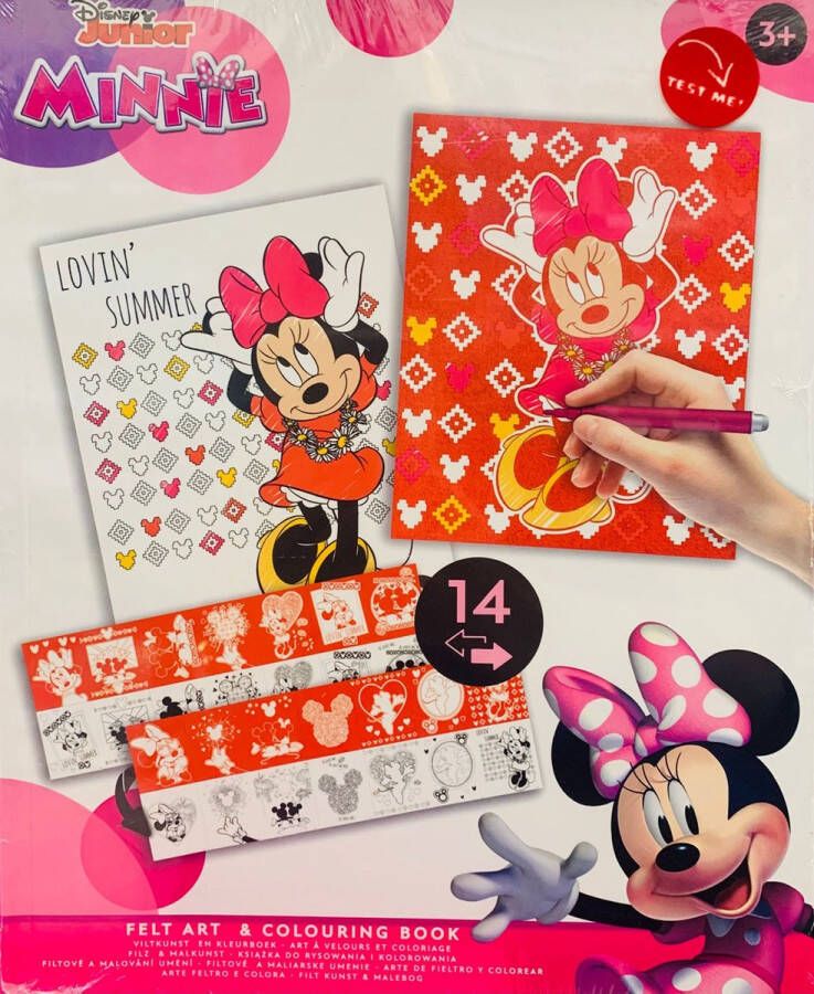 Disney junior minnie Disney Junior Kleurboek met vilt ''Minnie'' Knutselen voor meisjes Knutselen voor jongens Vilt kleurboek 28 kleurplaten van Minnie