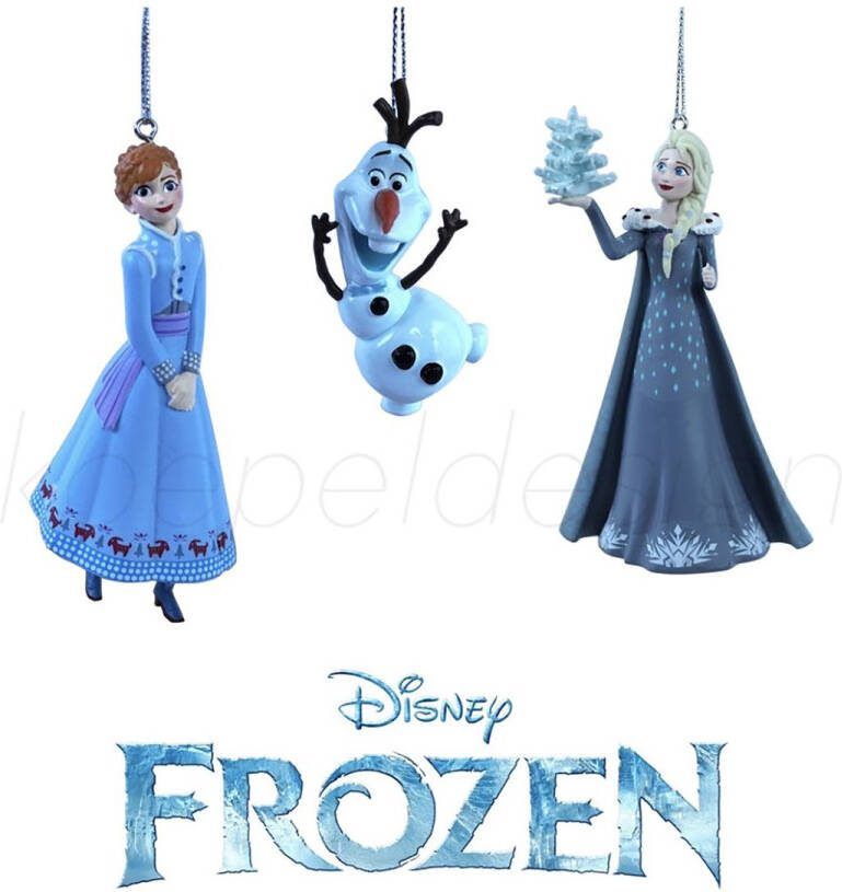 Disney™ Kerstbal Ornament Disney© Frozen 3D Elsa Olaf Anna (Set van 3st)