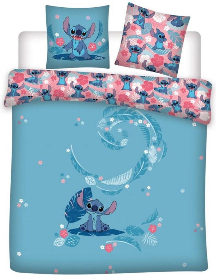 Disney Lilo & Stitch Dekbedovertrek Tropical Lits Jumeaux 240 x 220 + 2x 65 x 65 cm Katoen Flanel