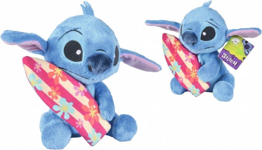 Disney Classics Stitch met Surfboard Disney Pluche Knuffel 25 cm {Disney Lilo & Stitch Plush Toy Speelgoed knuffeldier knuffelpop voor kinderen jongens meisjes lilo en stitch angel leroy stitch}