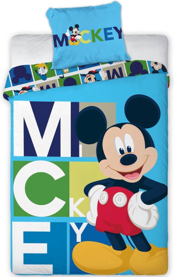 Disney Mickey Mouse Dekbedovertrek Blocks Eenpersoons 140 x 200 cm Polyester