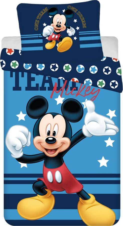 Disney Mickey Mouse Dekbedovertrek Team Eenpersoons 140 x 200 cm Katoen
