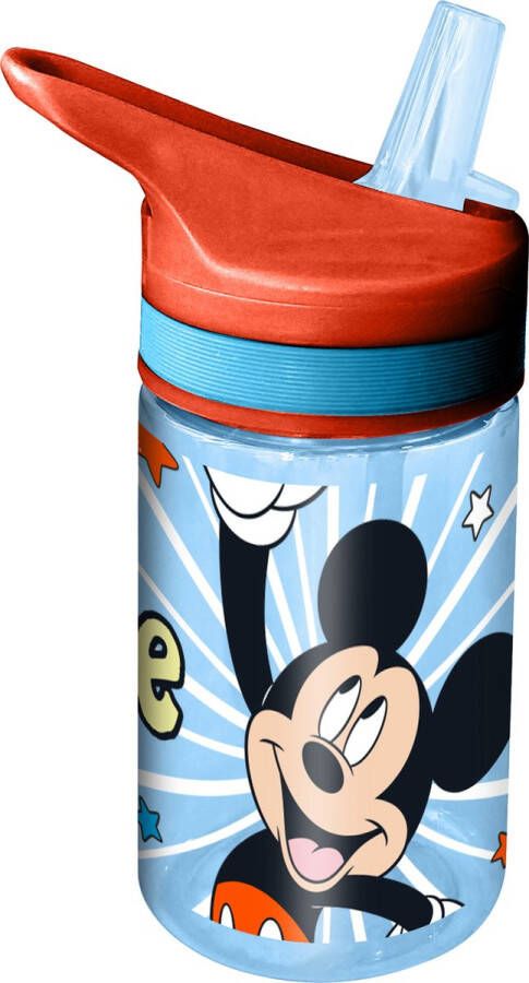 Disney Mickey Mouse drinkfles drinkbeker bidon met drinktuitje blauw kunststof 400 ml Schoolbekers