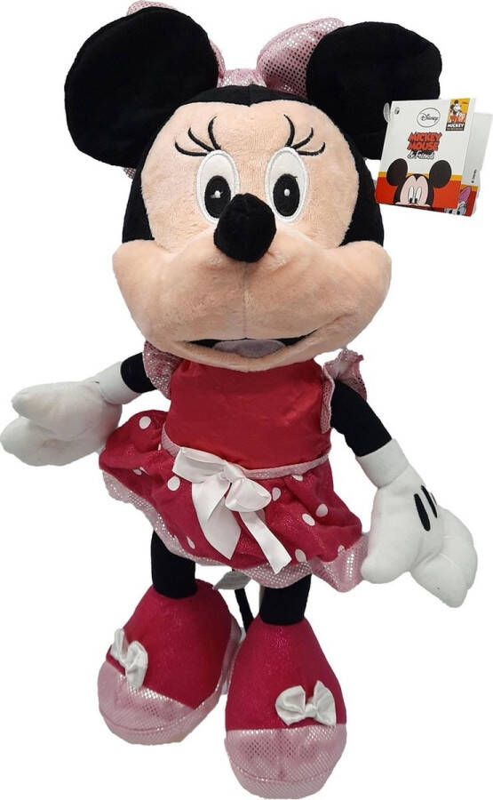 Disney Mickey Mouse & Friends Minnie Mouse Knuffel Roze glitterjurk Pluche 40 cm