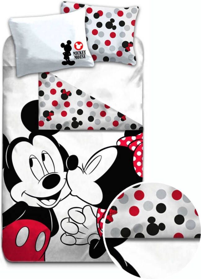 Disney Mickey Mouse Kiss Dekbedovertrek Eenpersoons 140 x 200 cm Multi