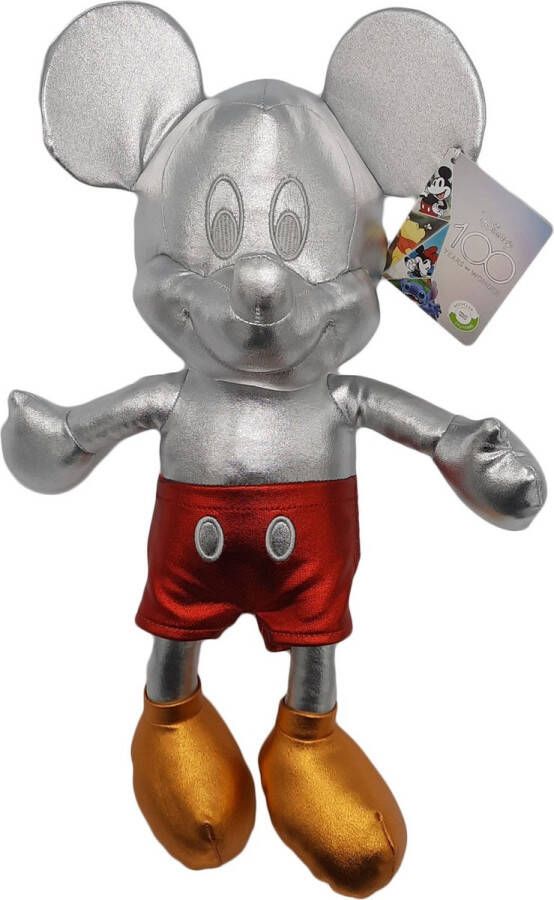 Disney Mickey Mouse Knuffel 100 year Platinum Silver Mix Pluche 40 cm