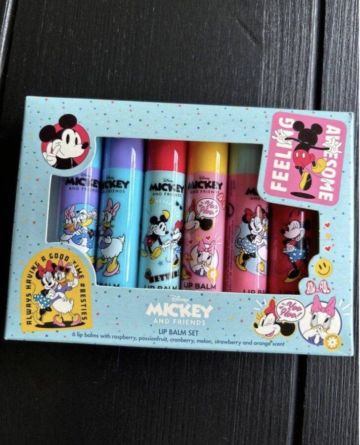 Disney Mickey Mouse Lip Balm Set Giftset Lippenbalsem Voor Kinderen 6 Stuks