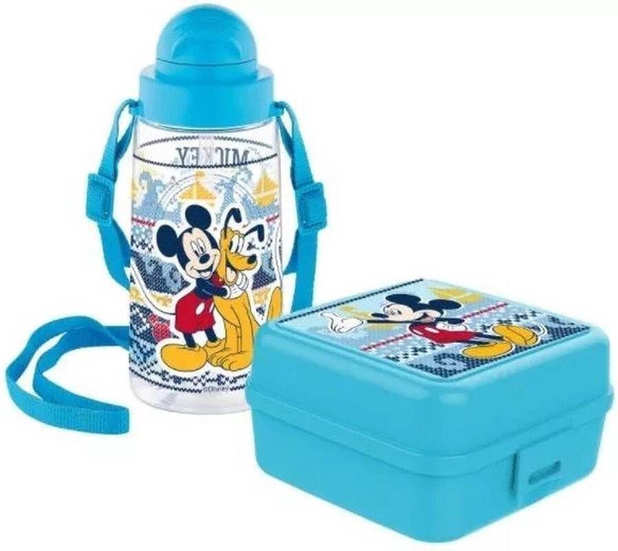 Disney Mickey Mouse Lunchbox Lunchtrommel met Plastic Fles
