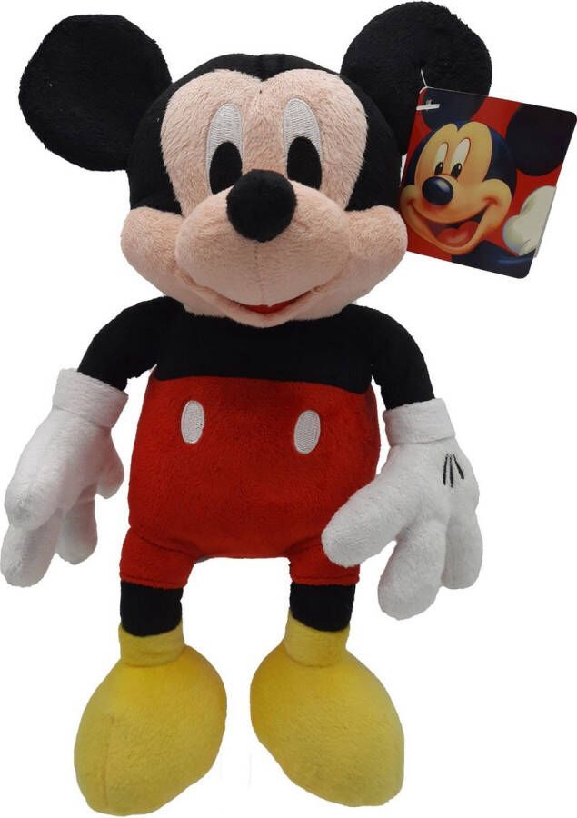 Disney Mickey Mouse Mickey Pluche Knuffel Rood Koord met Zuignap 30 cm