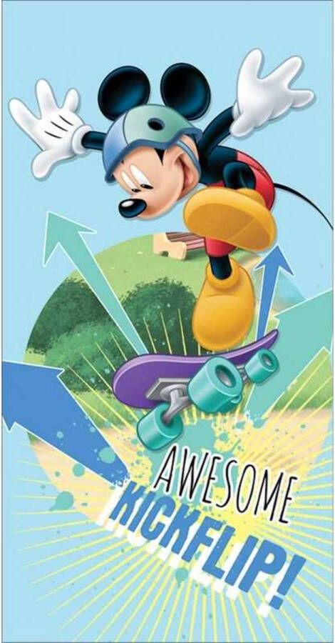 Disney Mickey Mouse Skateboard Strandlaken Kickflip Badlaken 70 x 140 cm Microvezel