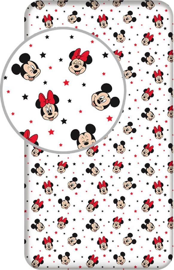 Disney Minnie & Mickey Mouse Hoeslaken Star Eenpersoons 90 x 200 cm Katoen