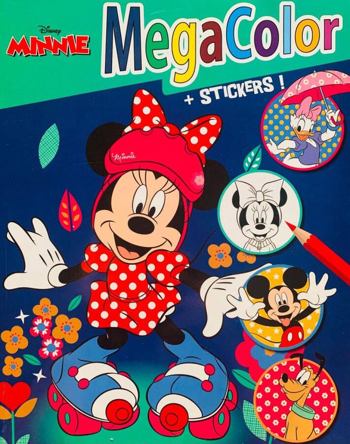 Disney Minnie Kleurboek Extra dik! Met 25 stickers Disney MegaColor kleur- en stickerboek Kleurboek Stickers Sticker Knutselen voor kinderen Knutselen voor meisjes