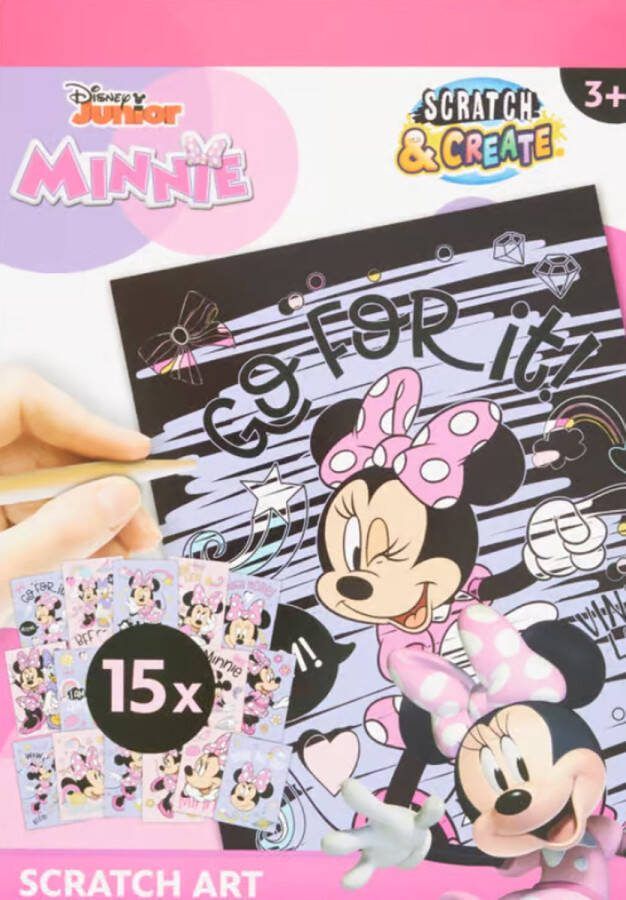 Disney Minnie krasboek Minnie Mouse 15 kraskaasten met pen kleurboek Minnie Mouse speelgoed Knutselen meisjes Knutselen jongens Knutselen voor kinderen