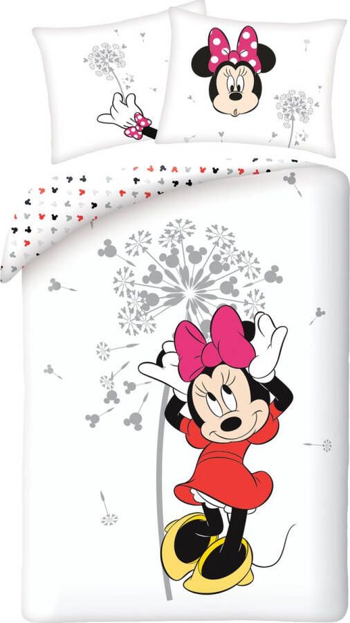 Disney Minnie Mouse Dekbedovertrek Flower Eenpersoons 140 x 200 cm Katoen