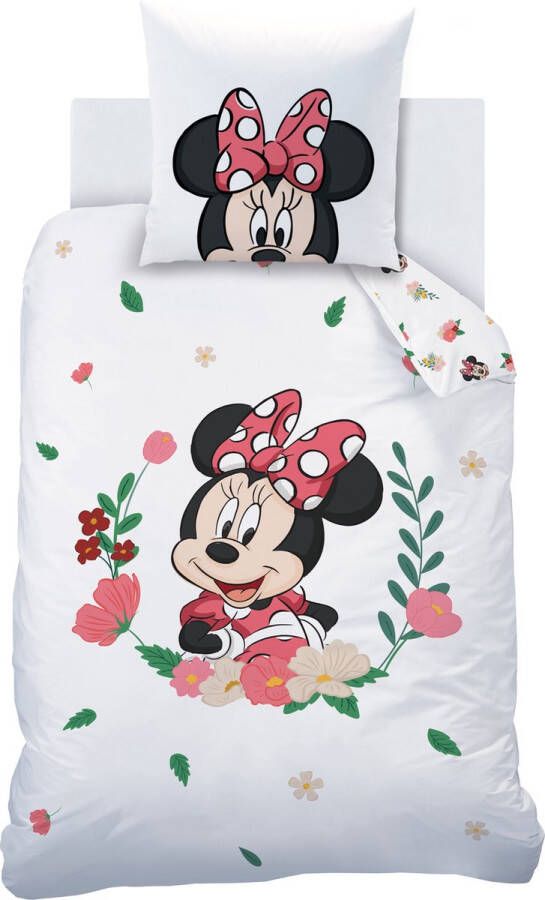 Disney Minnie Mouse Dekbedovertrek Flower Eenpersoons 140 x 200 cm Katoen