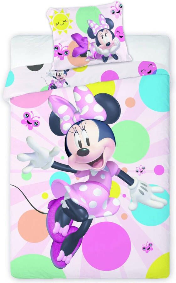 Disney Minnie Mouse Dekbedovertrek Happy Eenpersoons 140 x 200 cm Katoen