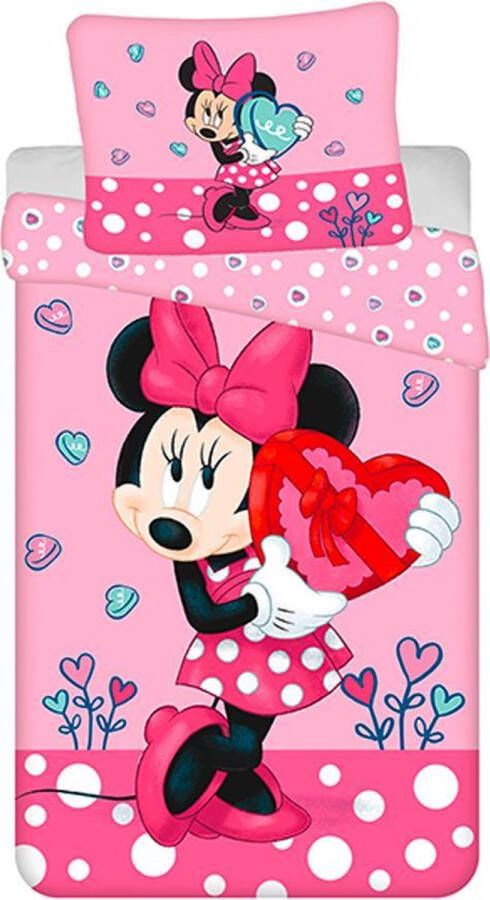 Disney Minnie Mouse Dekbedovertrek Heart Eenpersoons 140 x 200 cm Katoen