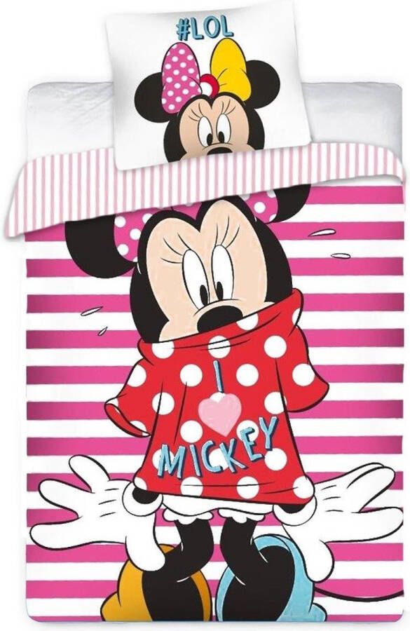 Disney Minnie Mouse Dekbedovertrek #LOL Eenpersoons 140x200 cm Roze