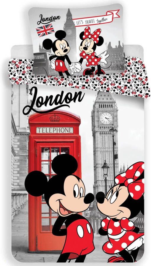 Disney Minnie Mouse Dekbedovertrek Londen Eenpersoons 140 x 200 cm Multi