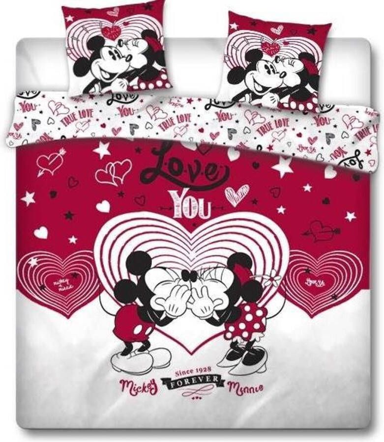 SimbaShop Disney Minnie Mouse Dekbedovertrek Love You Lits Jumeaux 240 x 220 cm Rood