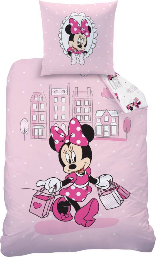 Disney Minnie Mouse Dekbedovertrek Shopping Eenpersoons 140 x 200 cm Katoen