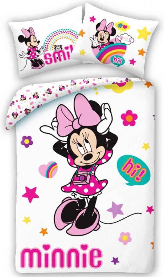 Disney Minnie Mouse Dekbedovertrek Smile Eenpersoons 140 x 200 cm Katoen