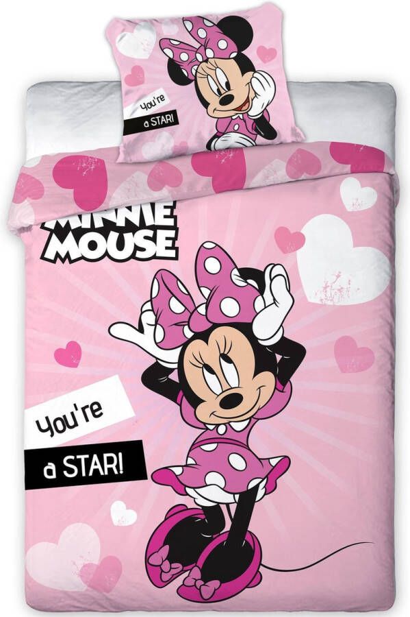 Disney Minnie Mouse Dekbedovertrek Star Eenpersoons 140 x 200 cm Polyester