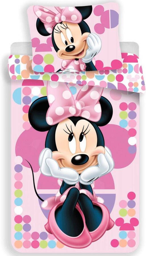 Disney Minnie Mouse Dekbedovertrek Stippen Eenpersoons 140 x 200 cm Polyester