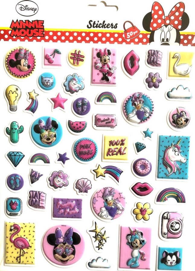 Disney Minnie Mouse Disney MINNIE 3D stickervel met 50 stickers