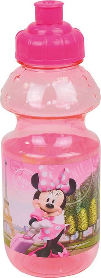 Disney Minnie MouseA drinkfles drinkbeker bidon met drinktuitje roze kunststof 350 ml Schoolbekers