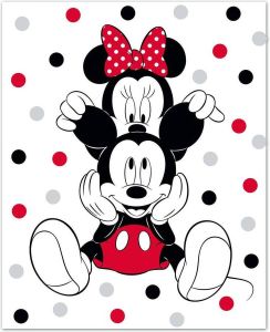Disney Fleecedeken Mickey & Minnie Junior 100 X 140 Cm Wit