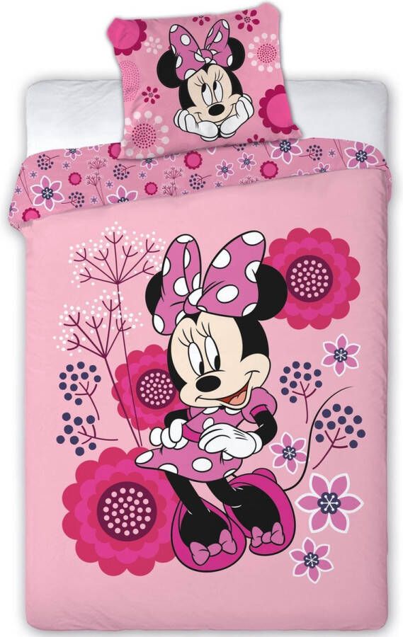 Disney Minnie Mouse Flowers Dekbedovertrek Eenpersoons 140 x 200 cm Polyester