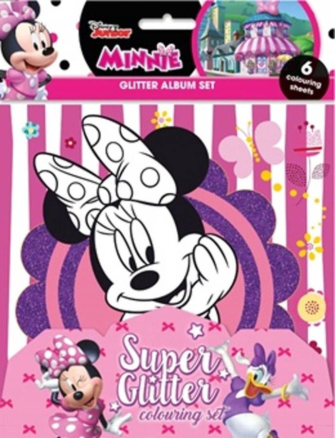 Disney Minnie Mouse Glitter Album set 6 kleurplaten met glitters 21 5 x 27 5 cm