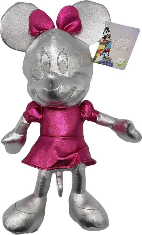 Disney Minnie Mouse Knuffel 100 year Platinum Silver Mix Pluche 40 cm