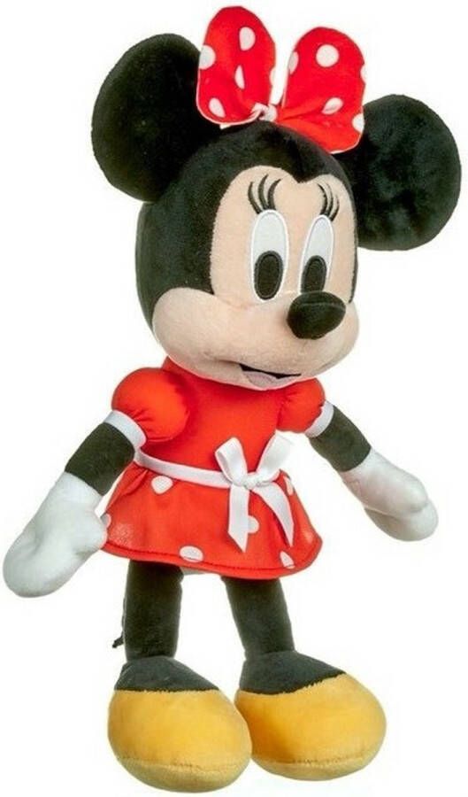 Disney Pluche knuffel Minnie Mouse in rode jurk 30 cm Knuffelberen
