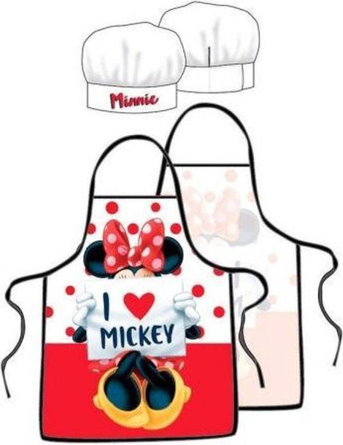 Disney Minnie Mouse kookschort + muts 3 8 jaar